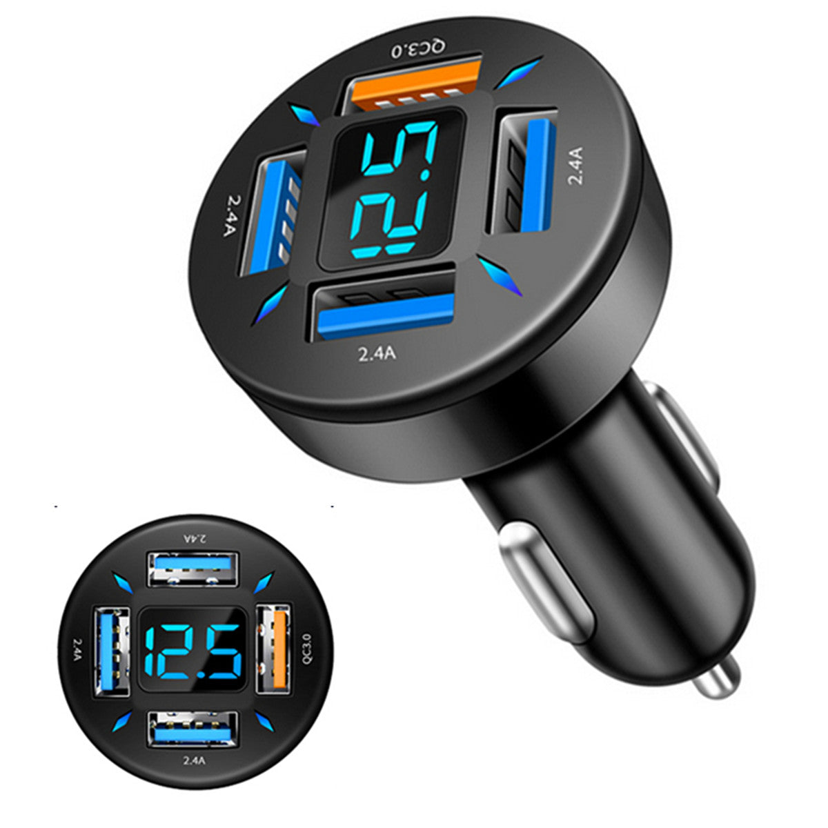 4 USB Fast Charging Car Cigarette Lighter Socket Splitter Power Adapter 2V 24V