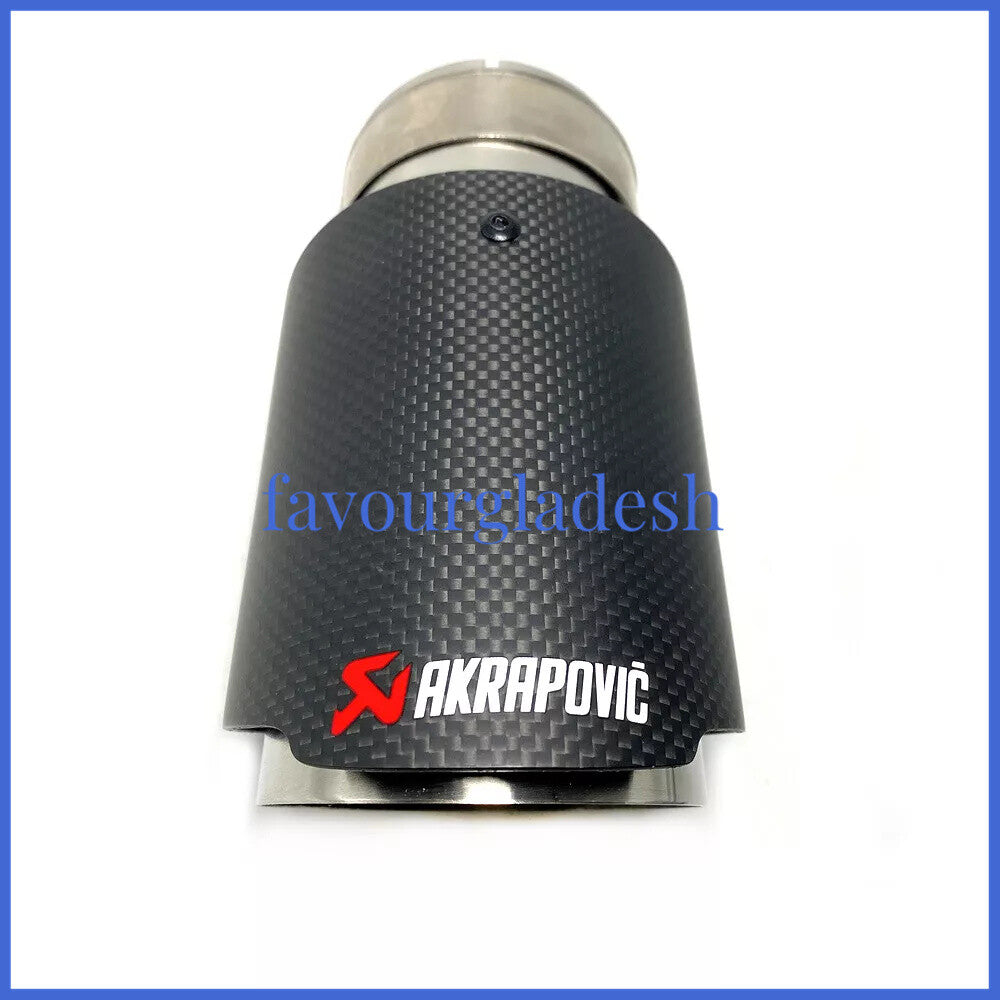 1PCS ID:2.5 (63mm) OD:4.5 (114mm) Akrapovic Carbon Fiber Exhaust Tip End Pipe