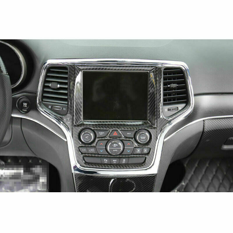 For 2014-2021 for Jeep Grand Cherokee Chrome Console Navigation AC Panel Frame Trim