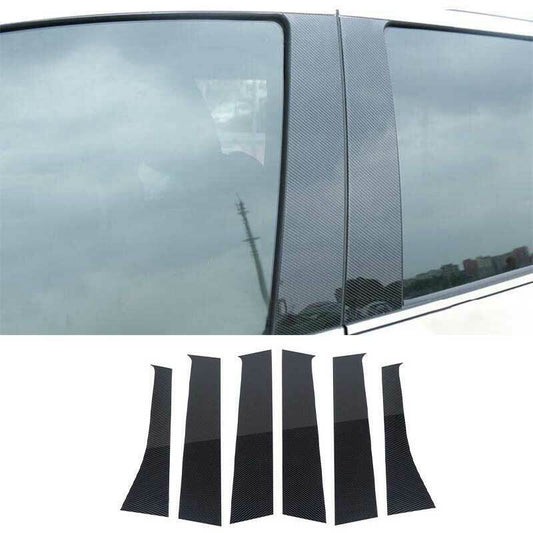Carbon Fiber Pillar Posts for Mitsubishi Outlander 13-21 6pc Set Door Trim cover