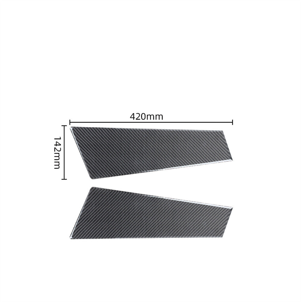 2¡ÁSoft Carbon Fiber Window B Pillar Post Panel Trim for Porsche Taycan 2019-2022