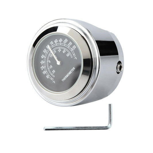 Universal Replace Motorcycle Front Chrome Waterproof Handlebar Mount Thermometer
