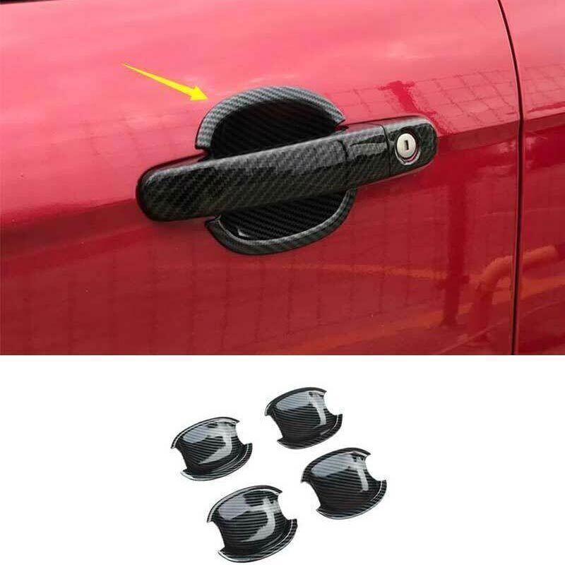 for Ford Focus 2012-18 Carbon Fiber Look Exterior Side Door Bowl Cover Trim 4PCS
