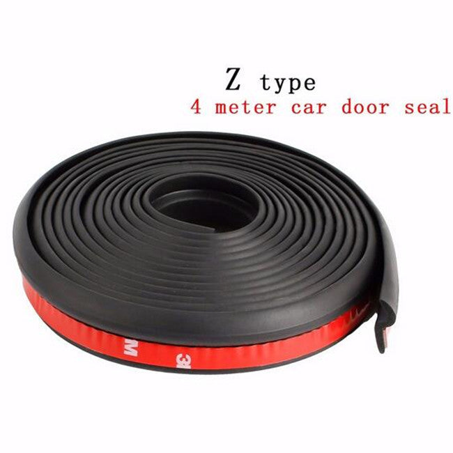 Car Universal Door 4M Z-shape Seal Strip Pad Weather Rubber Strip Moulding Black