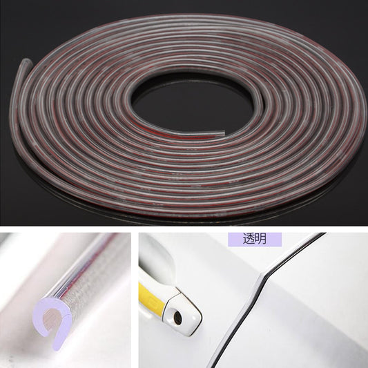 5M Car Door Edge Protector Guard Anti-rub Strip Cuttable U Clip Transparent Pad