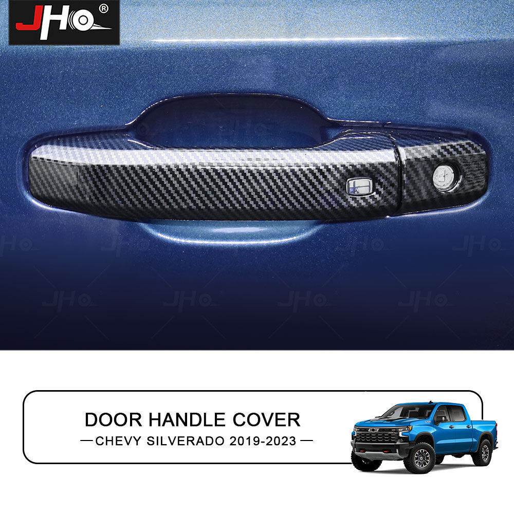 ABS Carbon Exterior Trim Door Handle Trim Cover For 2019+ for Chevrolet Silverado