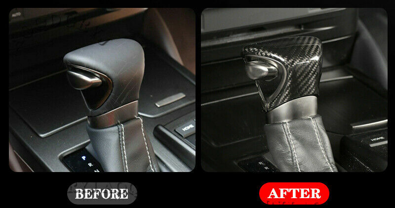 2Pcs Real Carbon Fiber Gear Shift Knob Cover Trim for Lexus ES350/300h 2019-2022