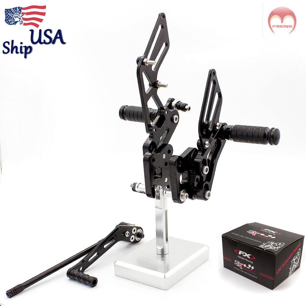 CNC black gear feet suitable for Suzuki GSXR600, GSXR750 (2006, 2007, 2008, 2009, 2010-).
