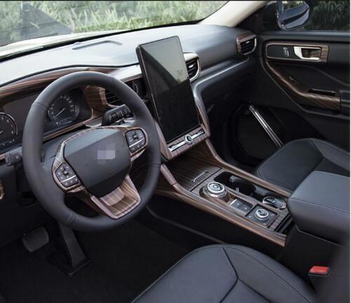 Matte Peach Wood Central Console Gear Shift Panel Trim for Ford Explorer 20-2024