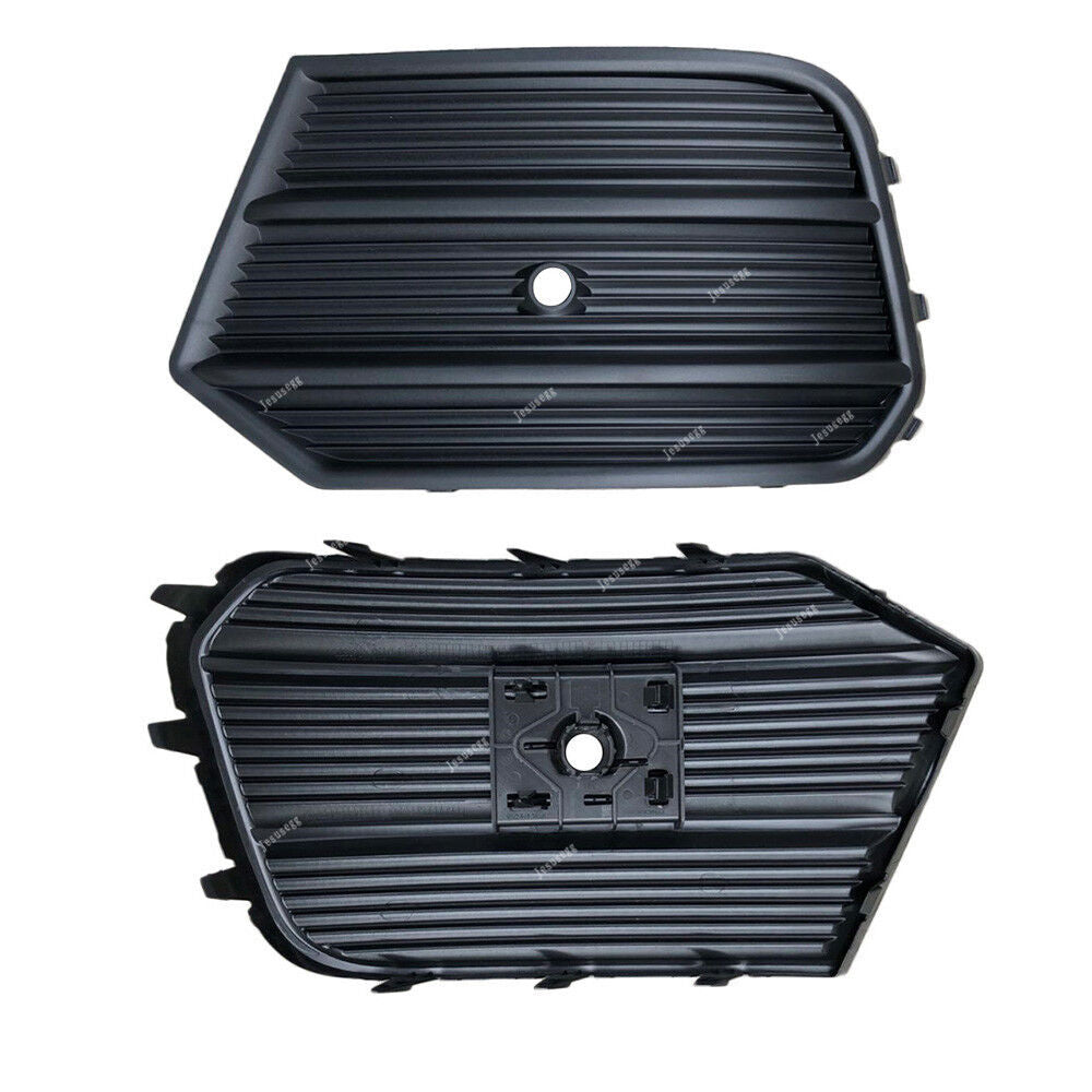 2Pcs Lower Bumper Grille Fog Light Grille W Radar Hole Fit for Audi Q3 2016-2017