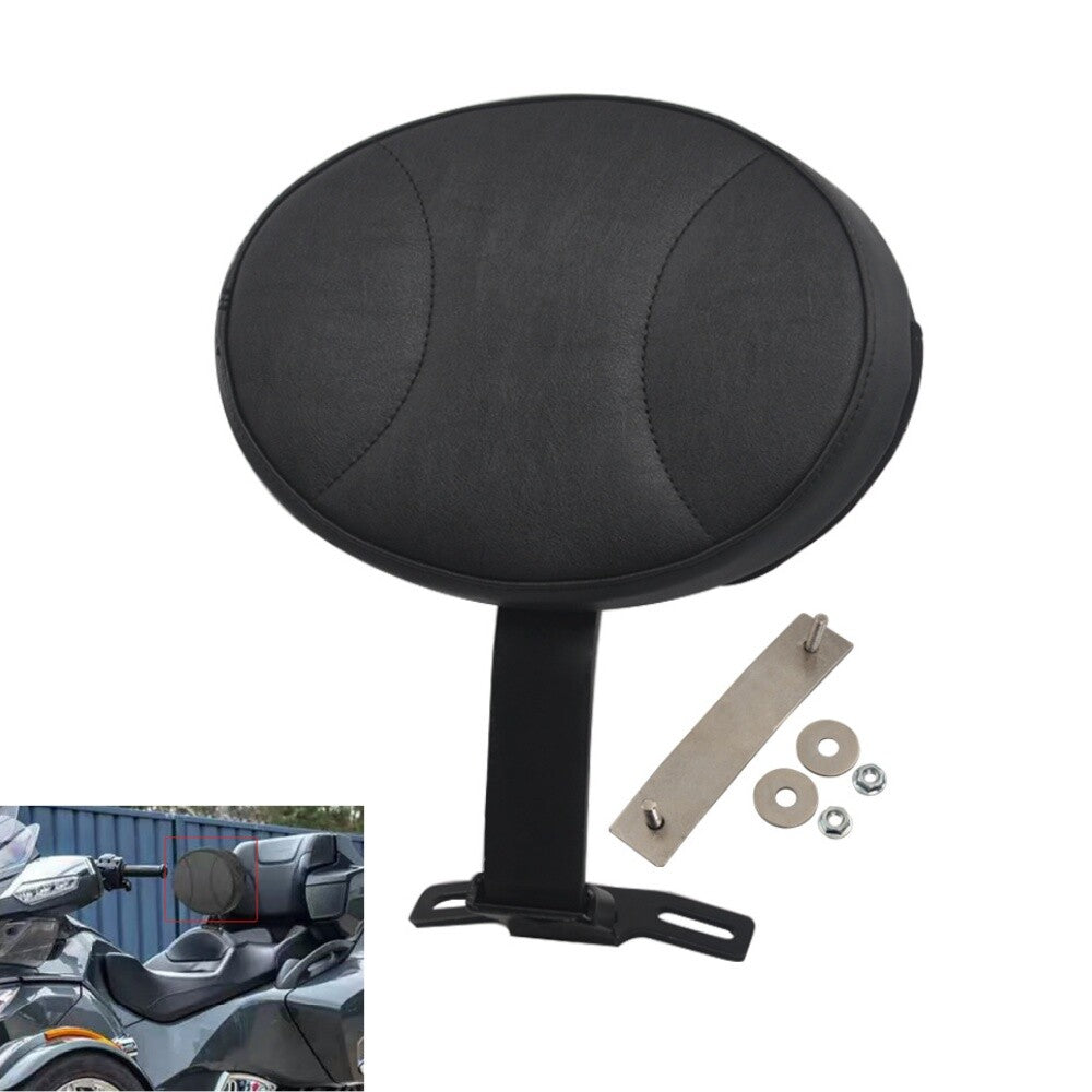 Black Adjustable Driver Backrest Pad for Harley Fatboy / Heritage Softail 09-17