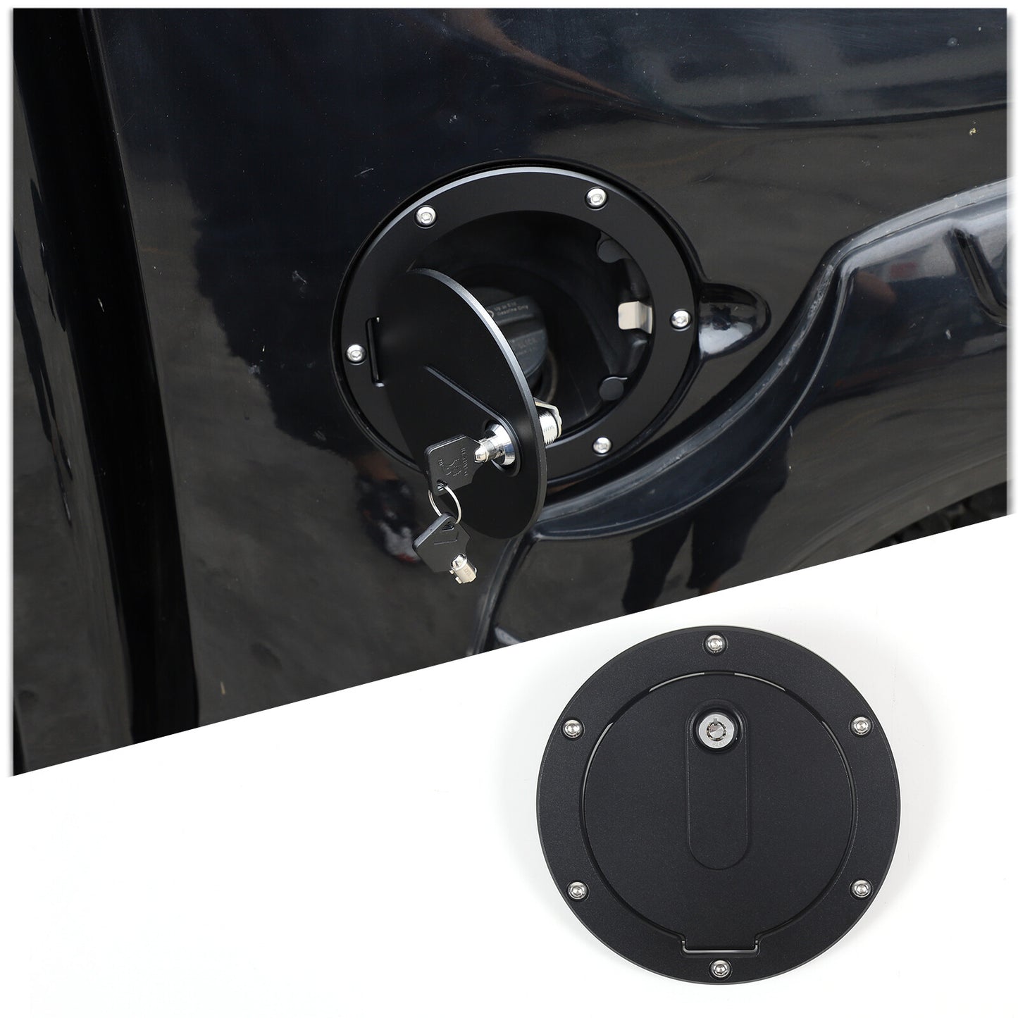 Glossy black rear emblem badge ring cover trim suitable for Ford Ranger 15-22 USA