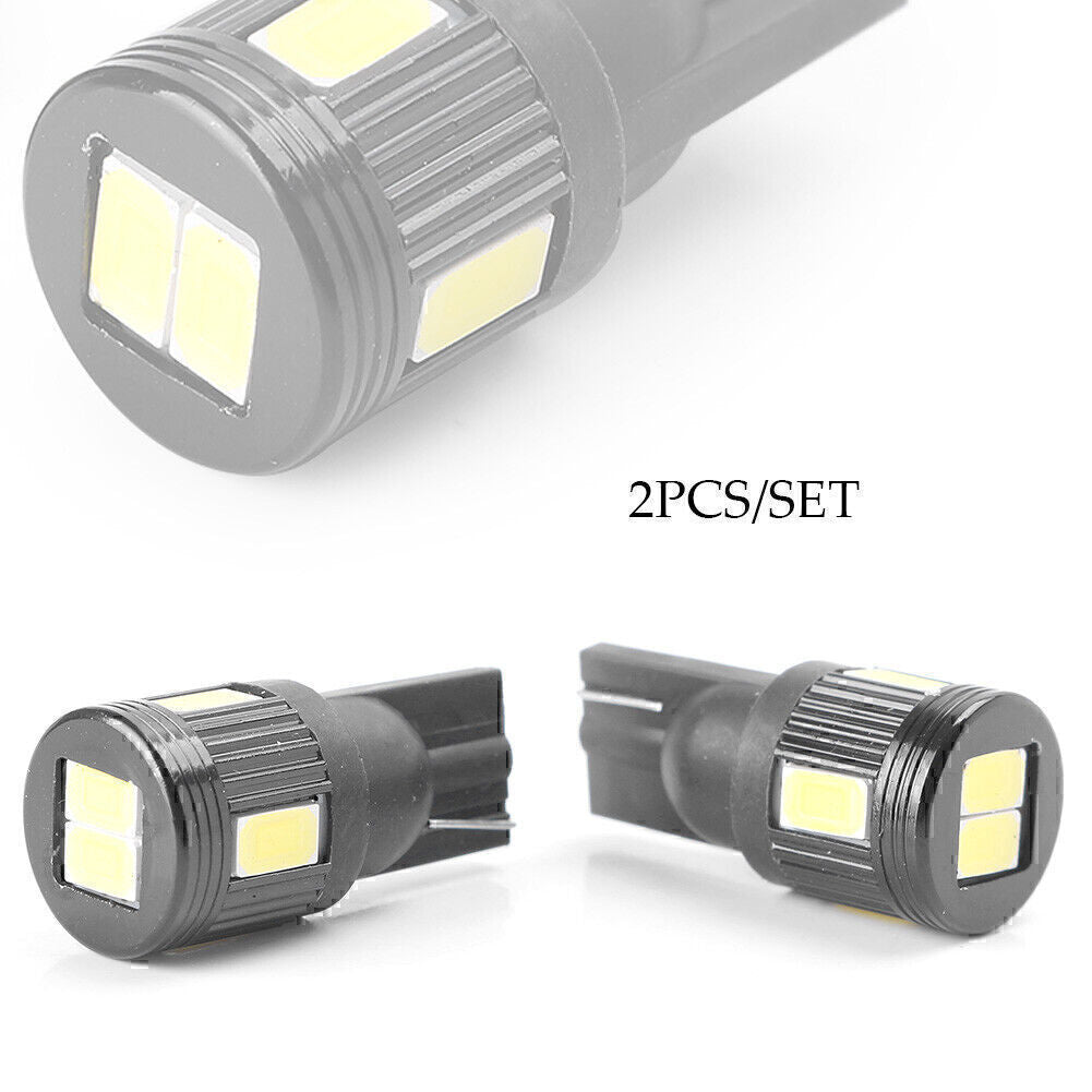 2 x LED Canbus Wedge Light Lamp Bulb White light T10 5630 6 SMD Black Shell Car