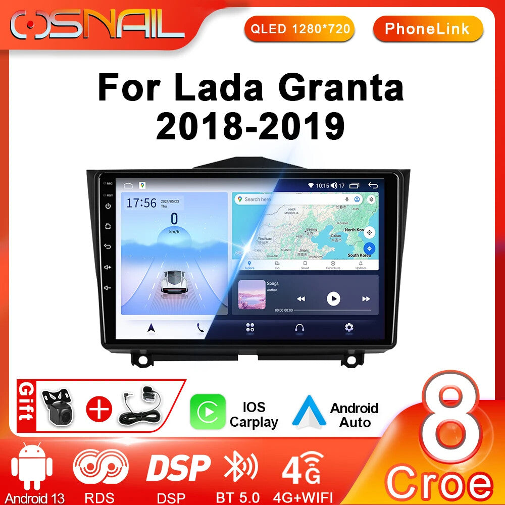 for LADA Granta Cross 2018-2019 Android Auto CarPlay Car Radio GPS Player Screen