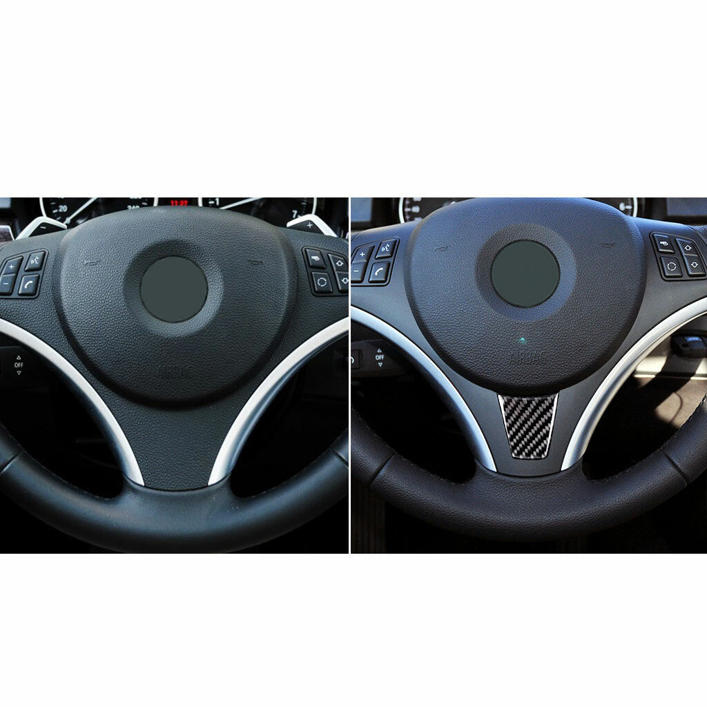 Carbon Fiber Steering Wheel Cover Stickers for BMW 3-Series E90 E95 2005-2012