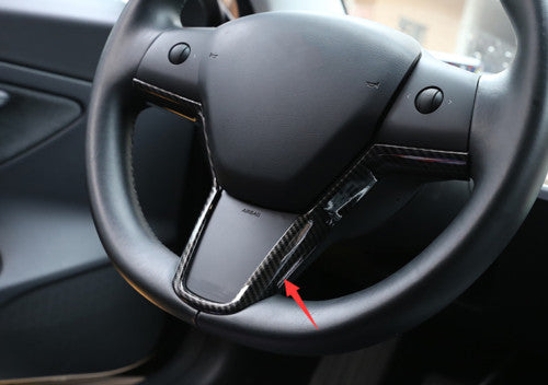 for Tesla Model 3 2017-2023 Carbon Fiber Steering Wheel U-Type Strip Cover Trim