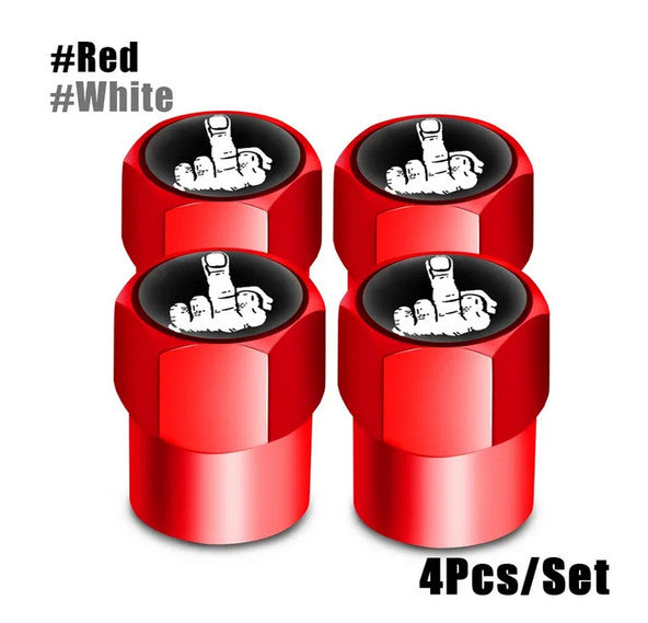 4-piece car tire valve cover rod air dust cover with blue studs for Honda and for Suzuki
