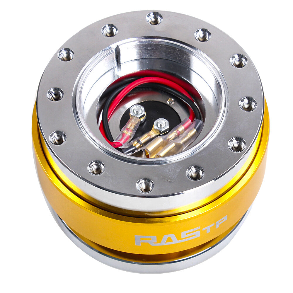 Gold Car Steering Wheel Universal Ball Quick Release Hub Adapter Snap Off Kit