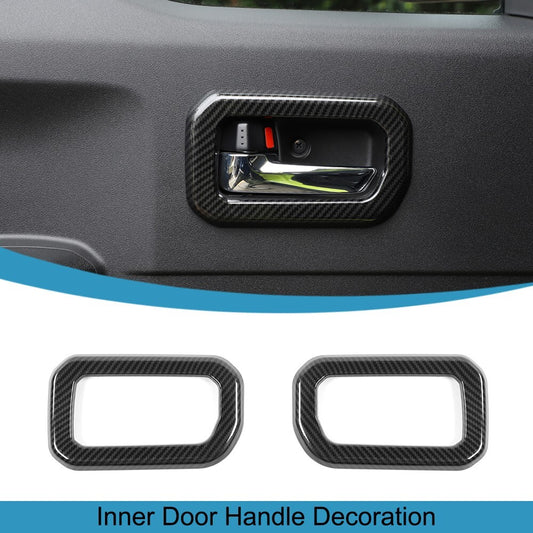 Carbon Fiber Inner Door Handle Bowl Decor Cover Trim for Suzuki for Jimny 2019-2023