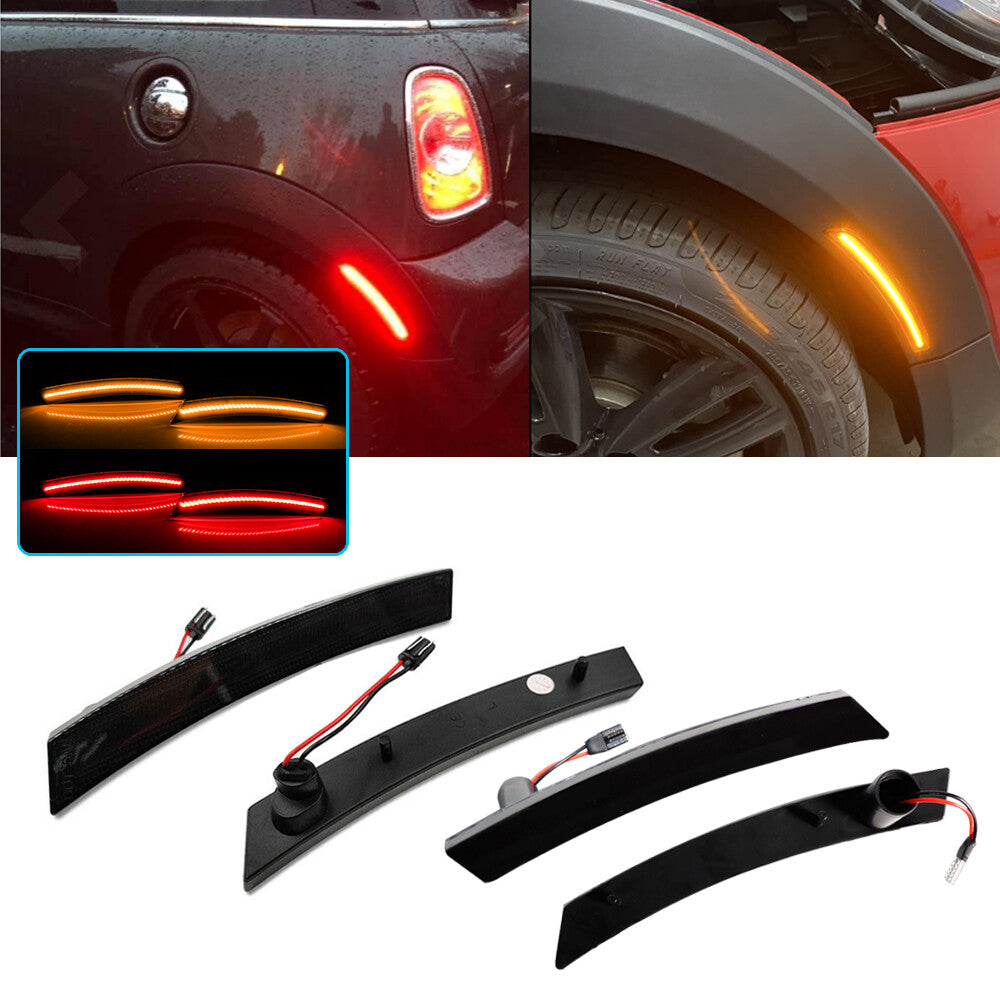 Front amber, rear red LED side marker lights for 2002-2008 for Mini Cooper R50 R52 R53