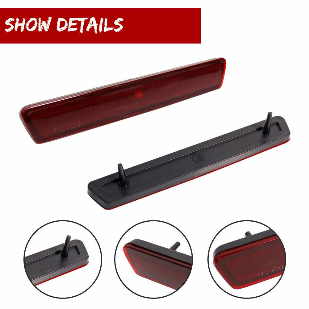 2-Piece Rear Fender Side Marker Reflector for 99-04 for Ford for Mustang GT Cobra Red Lens