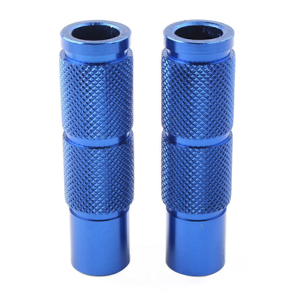 Motorcycle Universal Bike Footpegs Rear Set Pedals Racing Blue CNC