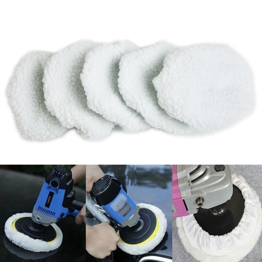 5-piece set suitable for 5-6 polishing caps, cushioning pads, soft wool, car polishing machine waxing tools
