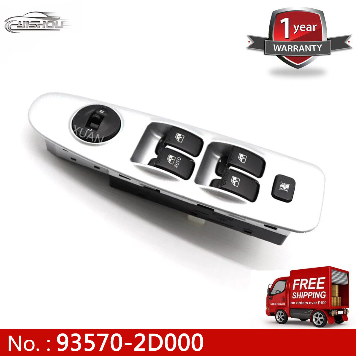 93570-2D000 Left Front Drive Side Power Window for Hyundai for Elantra 2.0L (2001-06-)