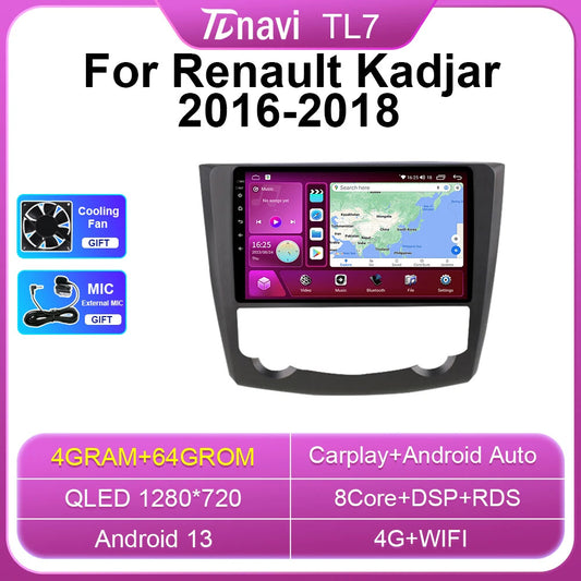 for Renault Kadjar 2016-2018 Stereo Android Car Radio CarPlay Screen GPS Player