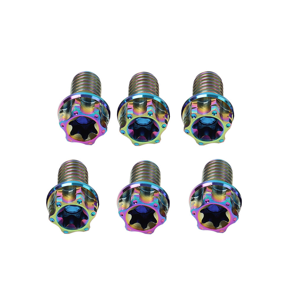 6pcs Bolts Torx Head Flange Screws M6x40mm For Motorcycle Bike Rainbow