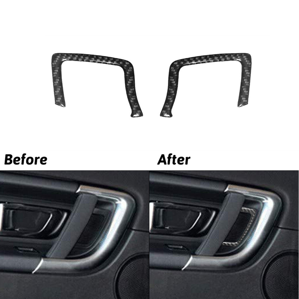 2Pcs Carbon Fiber Front Door Handle Cover Trim for Land Rover Discovery Sport