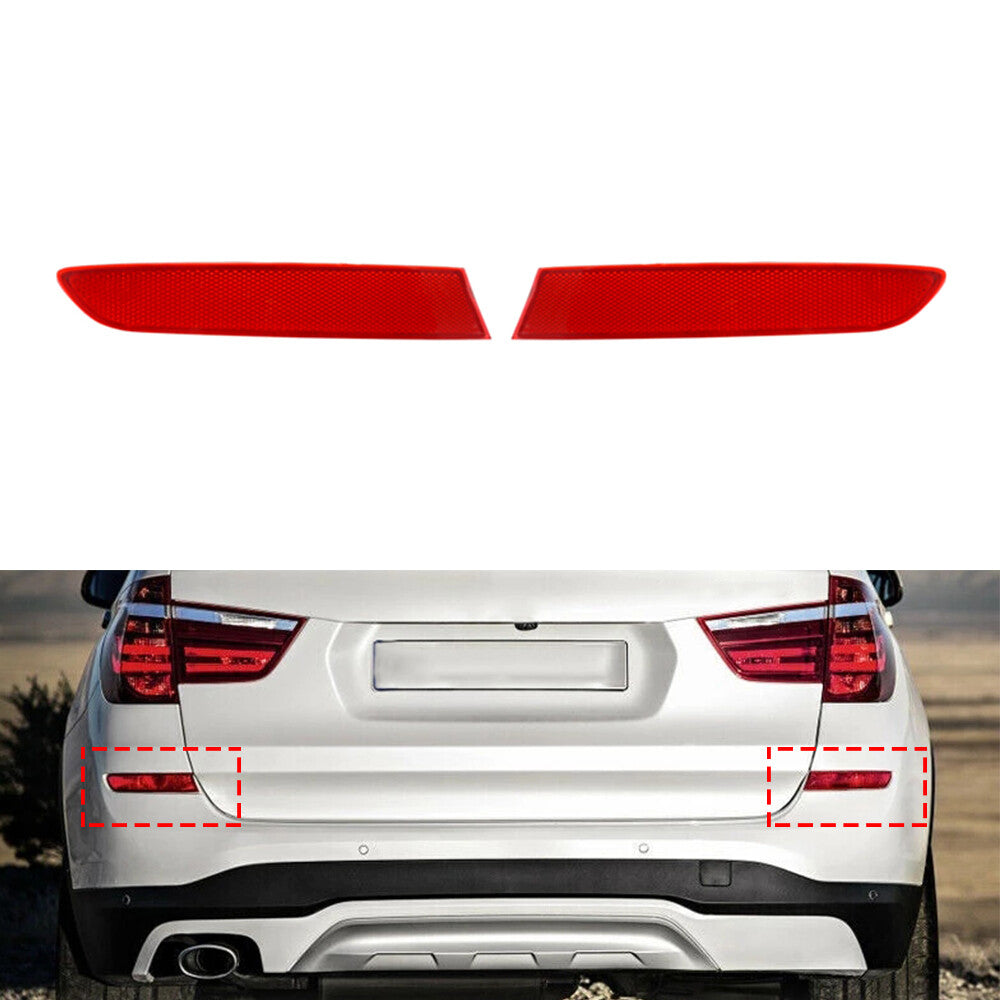 2x Fit 2014 2015 2016 2017 for BMW F25 X3 Rear Bumper Reflector Left Right Side