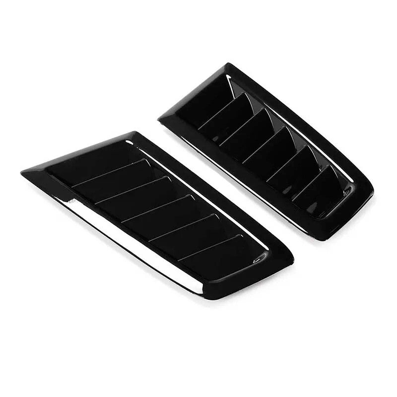2x Universal Car Front Engine Vent Bonnet Air Vents Engine Hood Trim Cover Black