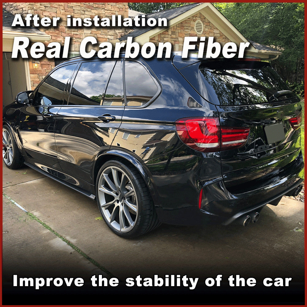 for BMW X5M F85 F15 X6M F86 F16 2016-2018 REAL Carbon Side Skirts Extension Lip