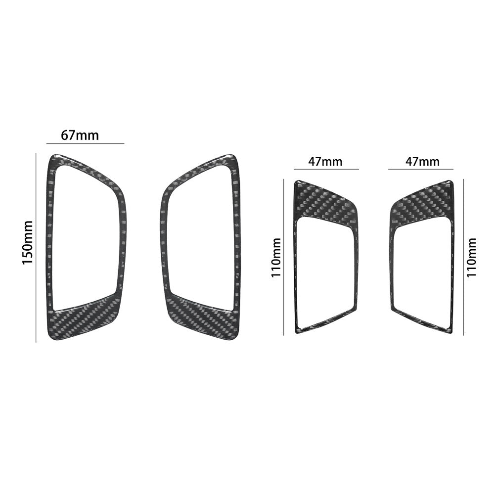 4Pcs Carbon Fiber Interior Rear Door Handle Cover Trim for Ford Fiesta 2011-2015