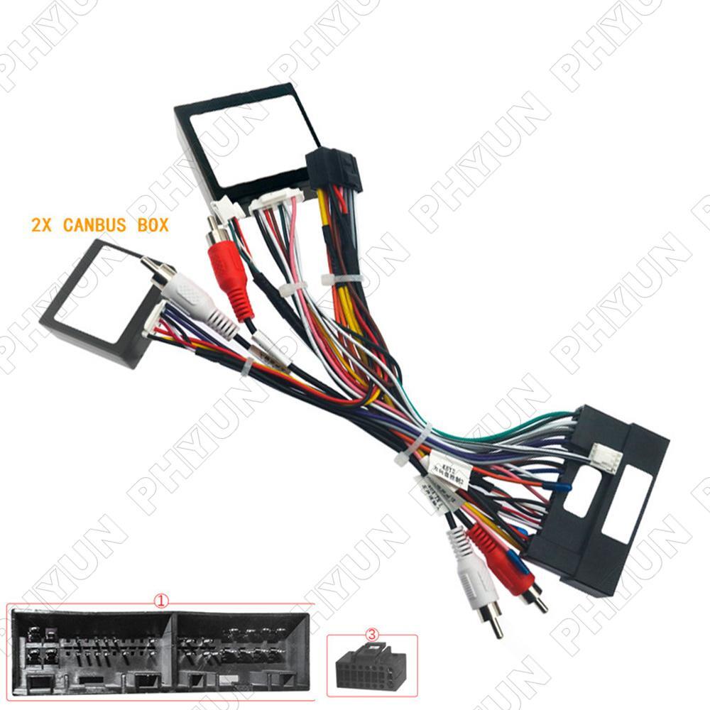 Car Stereo Power Cable Wiring Harness w/ 2 Canbus Boxes for Hyundai IX35 2010-15