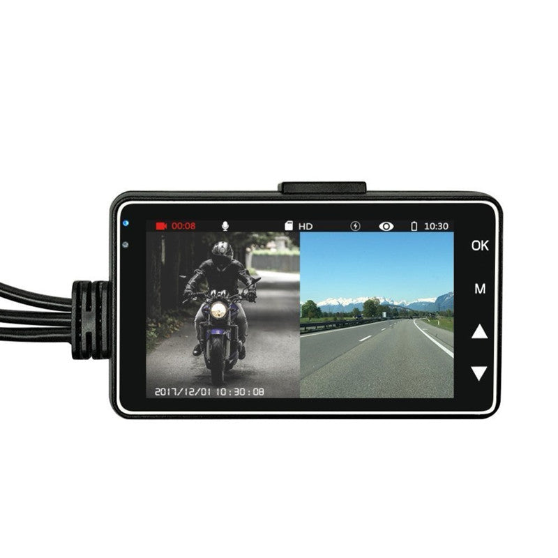 Motorcycle Dash Cam Driving Recorder 3 LCD Screen 120 Wide DVR Camera Kit
