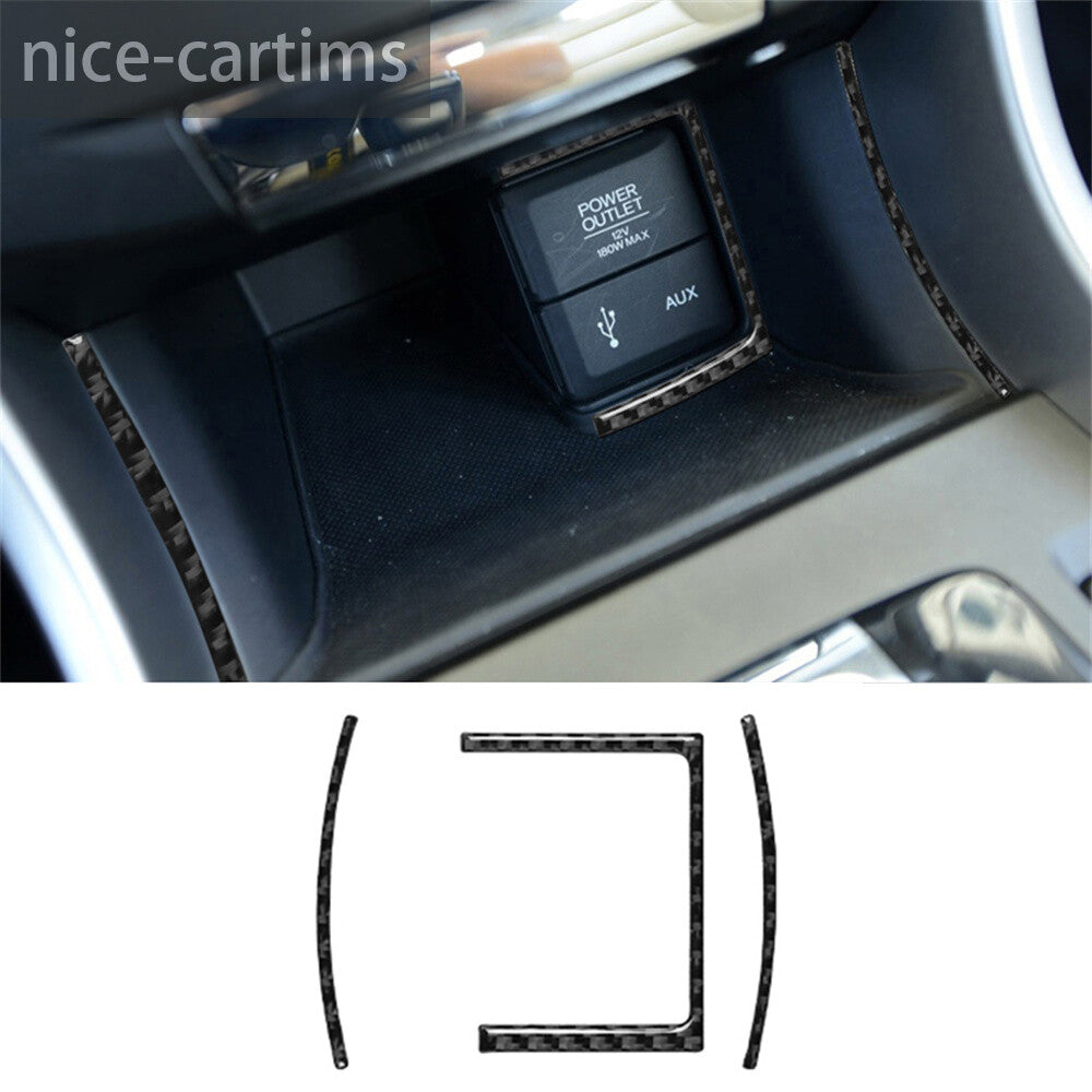 3¡ÁCarbon Fiber Interior Cigarette Lighter Panel Cover for Honda Accord 2013-2017