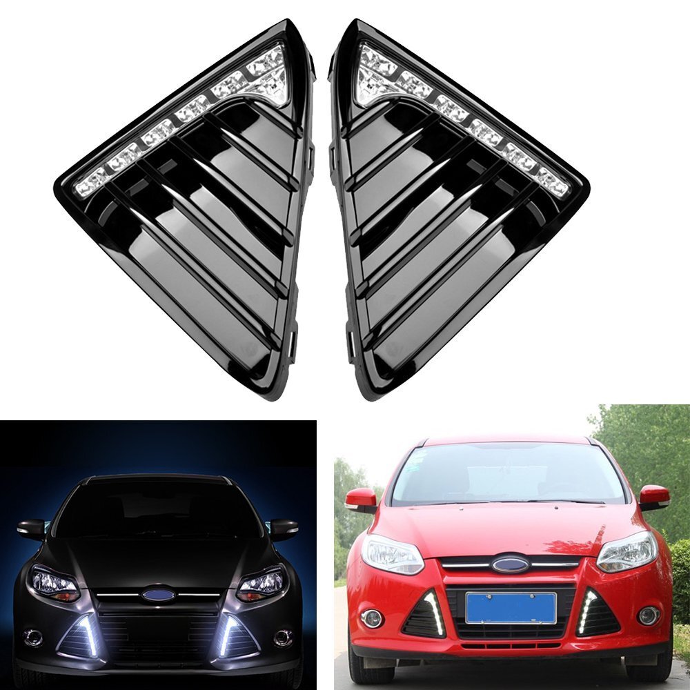 2-piece front-wheel drive daytime running lights and fog lights (DRL) for Ford Focus 2011-2014 LED