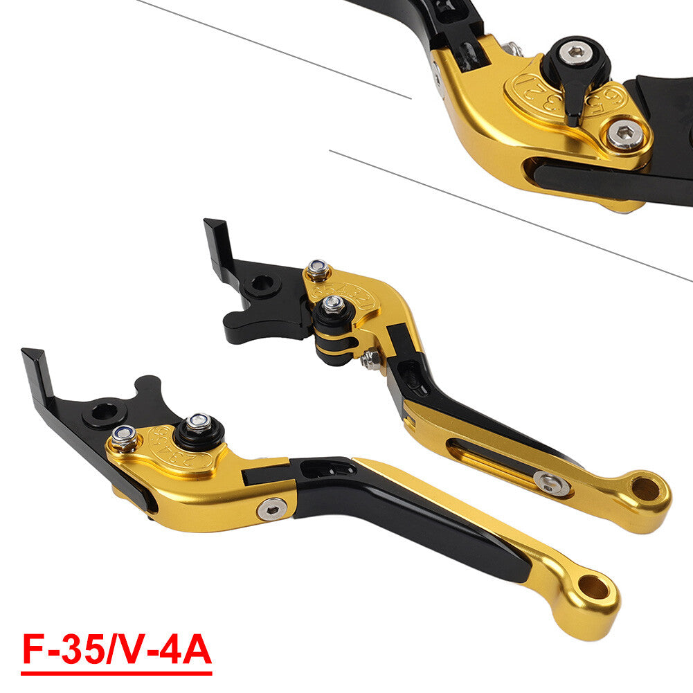 Folding Extendable Brake Clutch Levers for Suzuki GSXR600 GSXR750 11-21 Gold