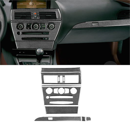 Carbon Fiber Central Console Panel Cover Trim for BMW 6 Series E63 E64 2004-2007