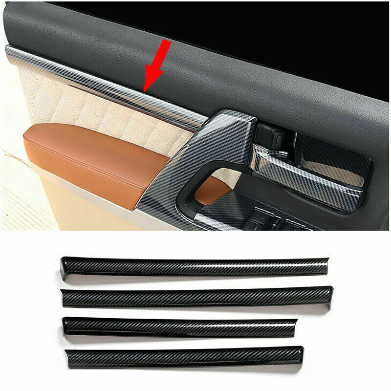 for Toyota for Land Cruiser 2008-2021 Carbon fiber Car Inner Door Panel Strip Trim