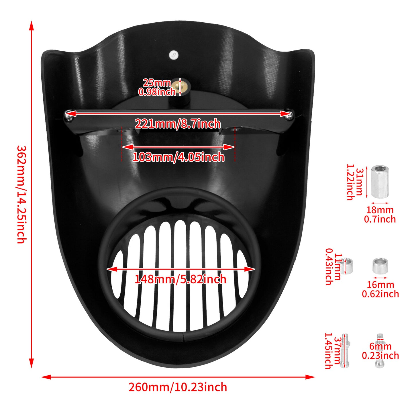 Headlight Fairing Cowl Grill Mask for Harley 39mm Fork Dyna Low Rider 1973-2023