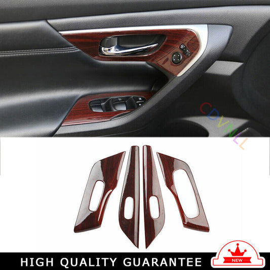 Glass Window Lifting Lock Panel 4PCS for Nissan Altima Teana 2013-18 Wood Grain