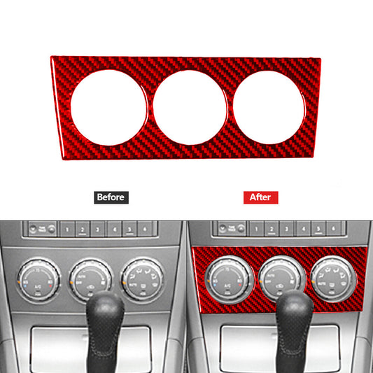 Red Carbon Fiber Conditioner Switch Button Trim Cover for Subaru Forester Type A