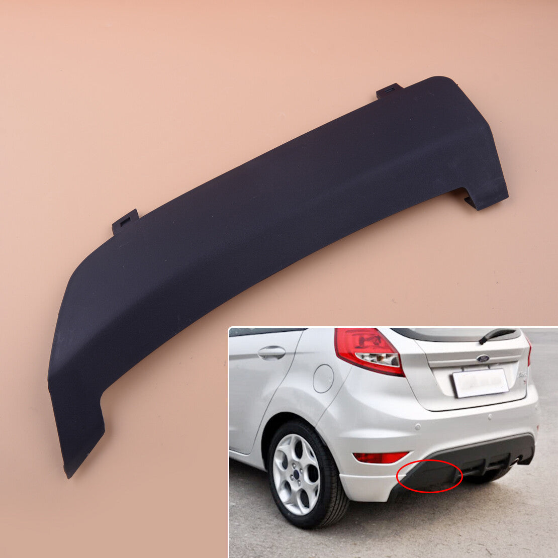 Rear Bumper Tow Hook Cover Cap Replace Fit for Ford Fiesta MK7 2008-2016