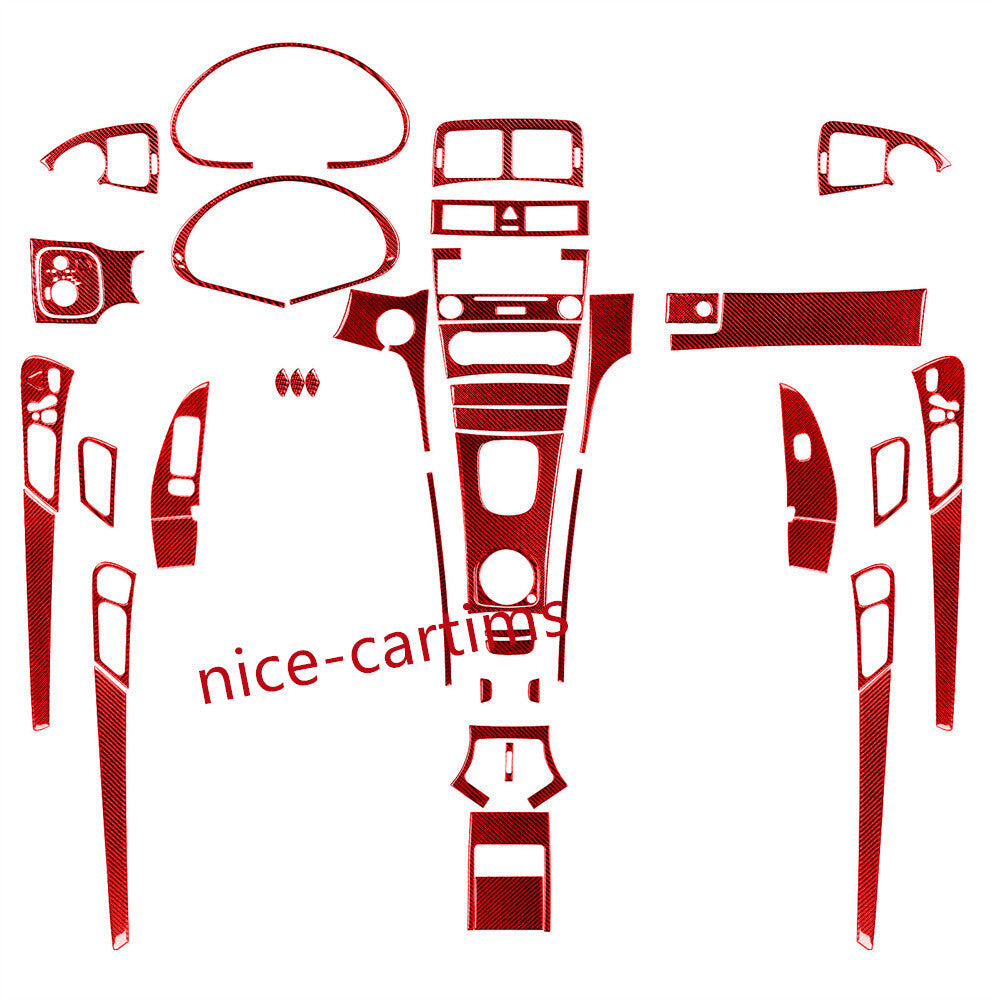 44¡Á Red Carbon Fiber Interior Full Set Trim Kits for Benz C Class W203 2005-2007