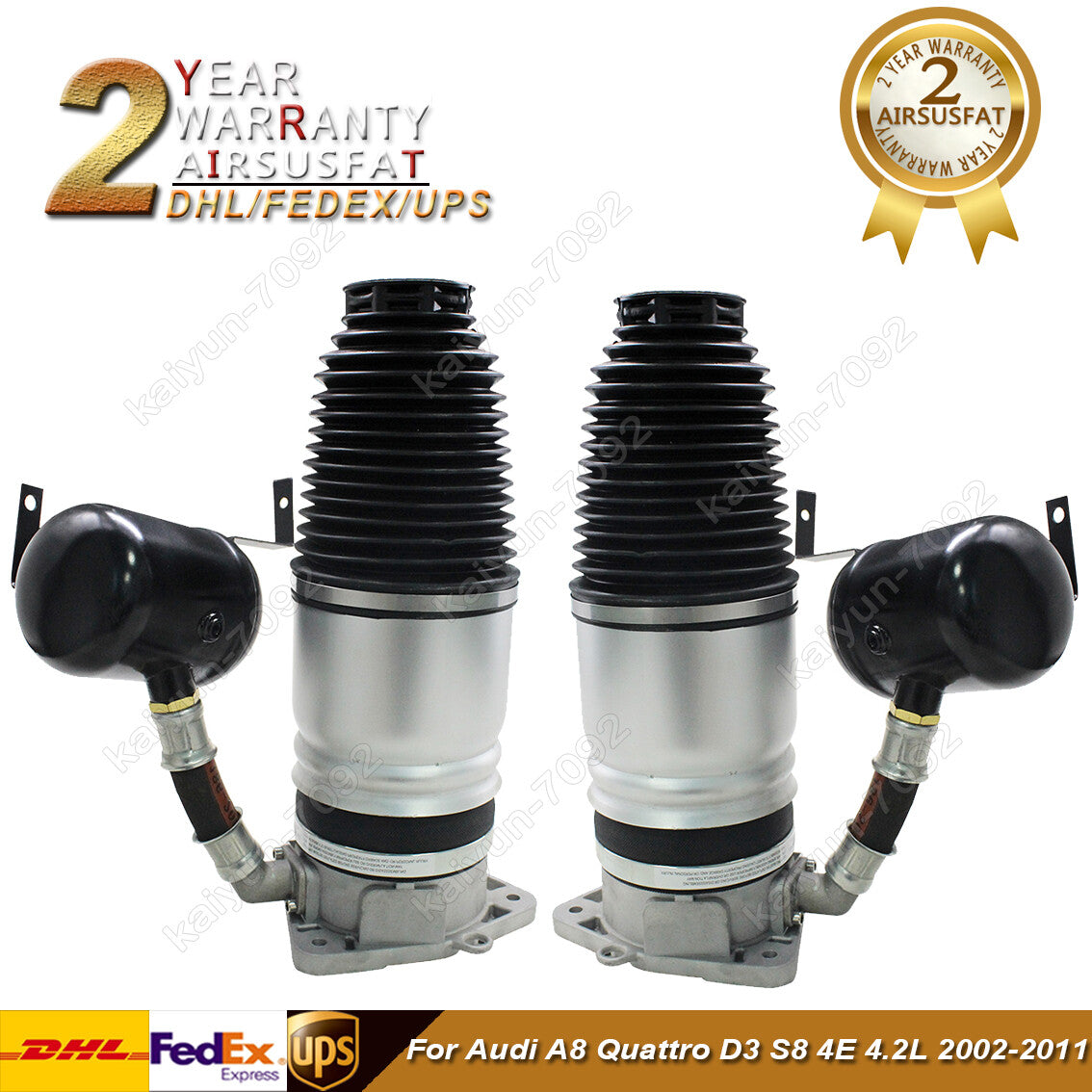 4E0616002 Pair Rear R+L Air Spring Bag for Audi for A8 Quattro D3 S8 4E 2002-2011