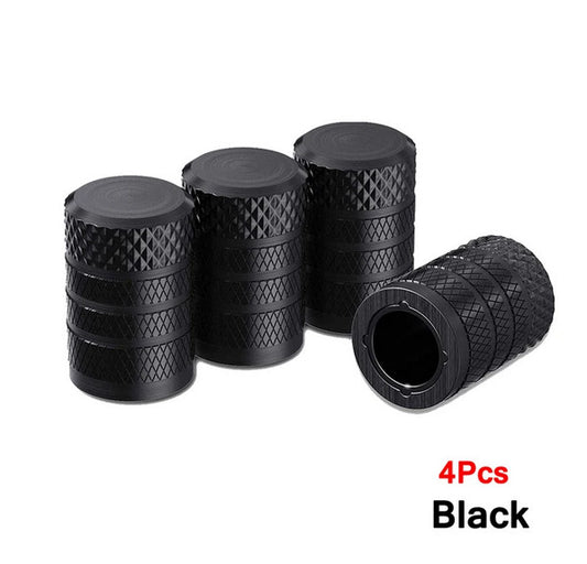 4-piece car tire valve cover rod air dust cover, black, universal, suitable for Toyota .