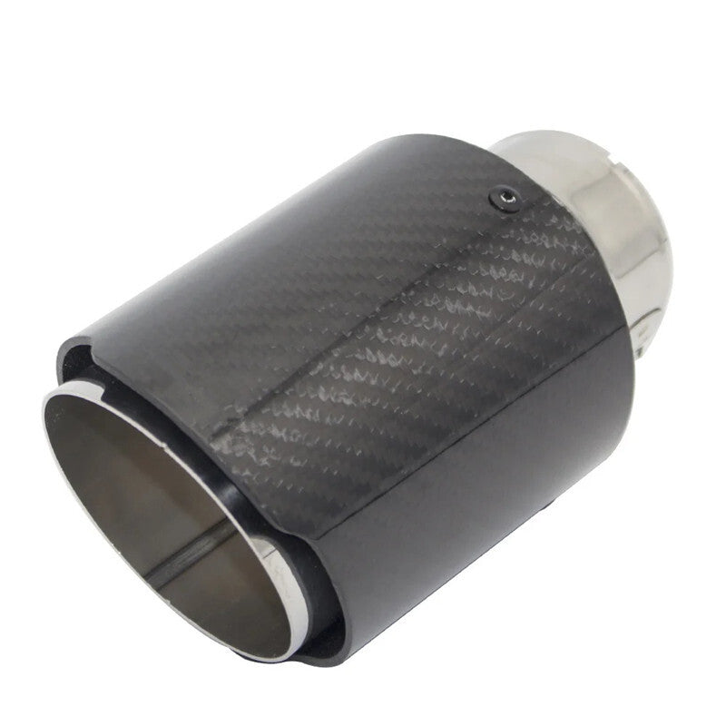 1Pcs Universal Carbon Fiber Exhaust Tips 50mm chrome lining Car Muffler Pipe